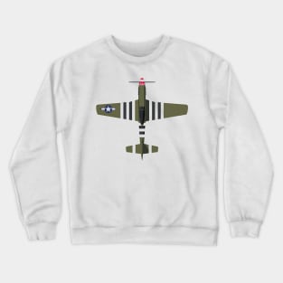 Olive Green P51 Mustang 2D plane Crewneck Sweatshirt